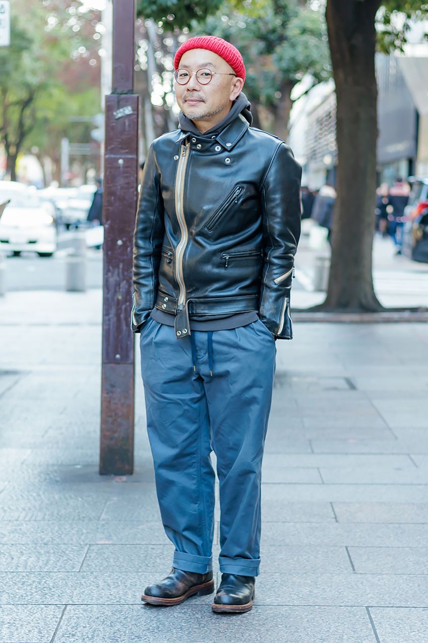 革ジャンコーデは「赤挿し」が正解！その理由を街角スナップで検証。成否の鍵は“用量” - 4枚目の画像