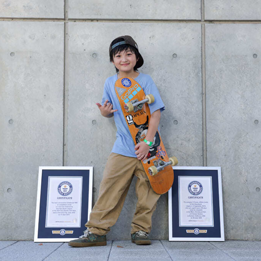 X Gamesにも出場。小学4年生の天才スケーターが、3つのギネス世界記録