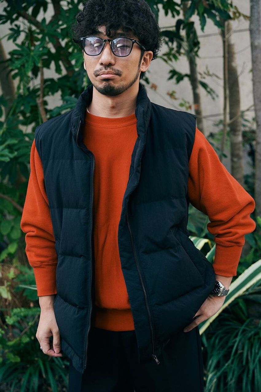 「コモリ」「ノア」「ポータークラシック」着ぶくれなく洒落て見えるダウン・中綿ベストのコーデ案 - 1枚目の画像