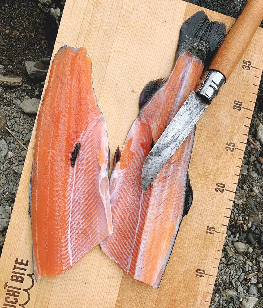 鮭のように赤くなった身。