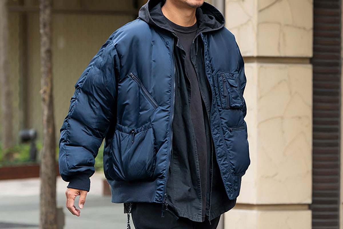 ネイビーブルゾン beautiful people】ナイロンツイル MA-1