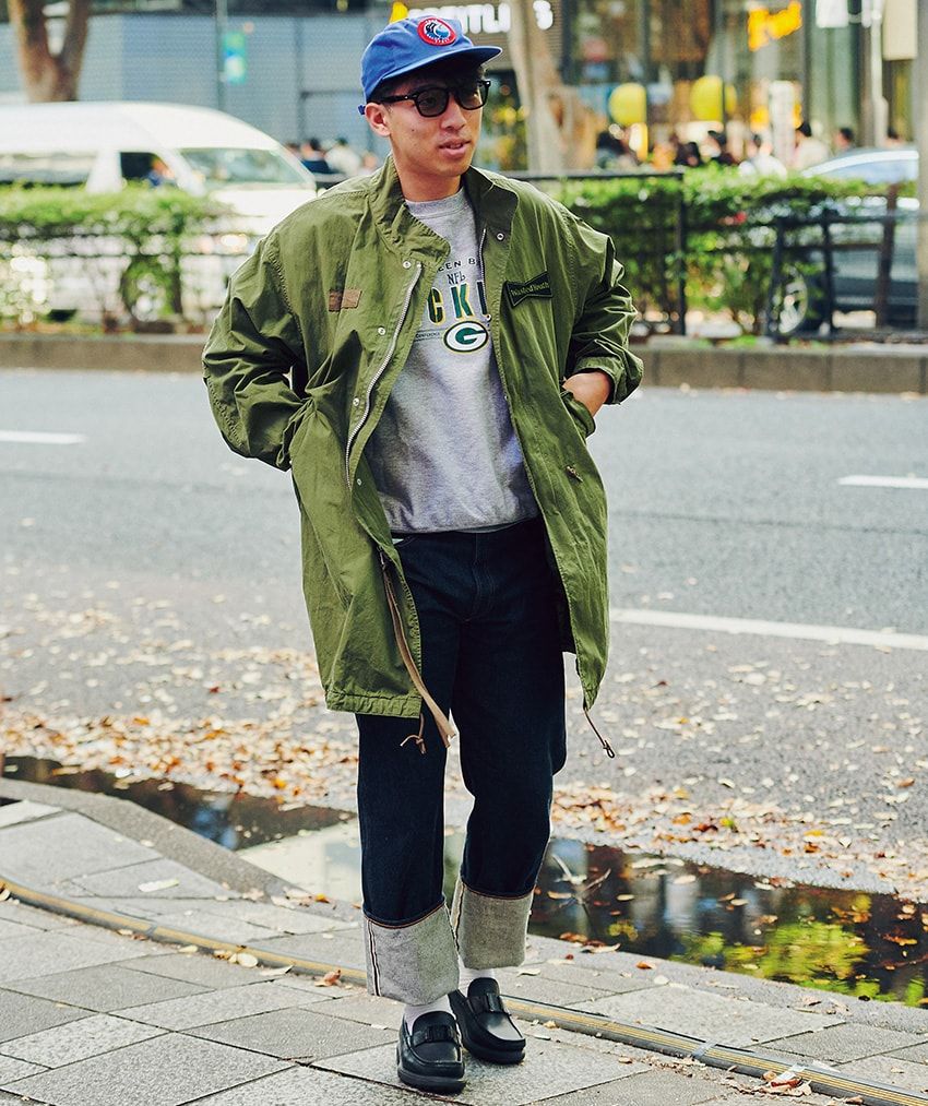 コート＝ウェイステッド ユース　スウェット＝古着