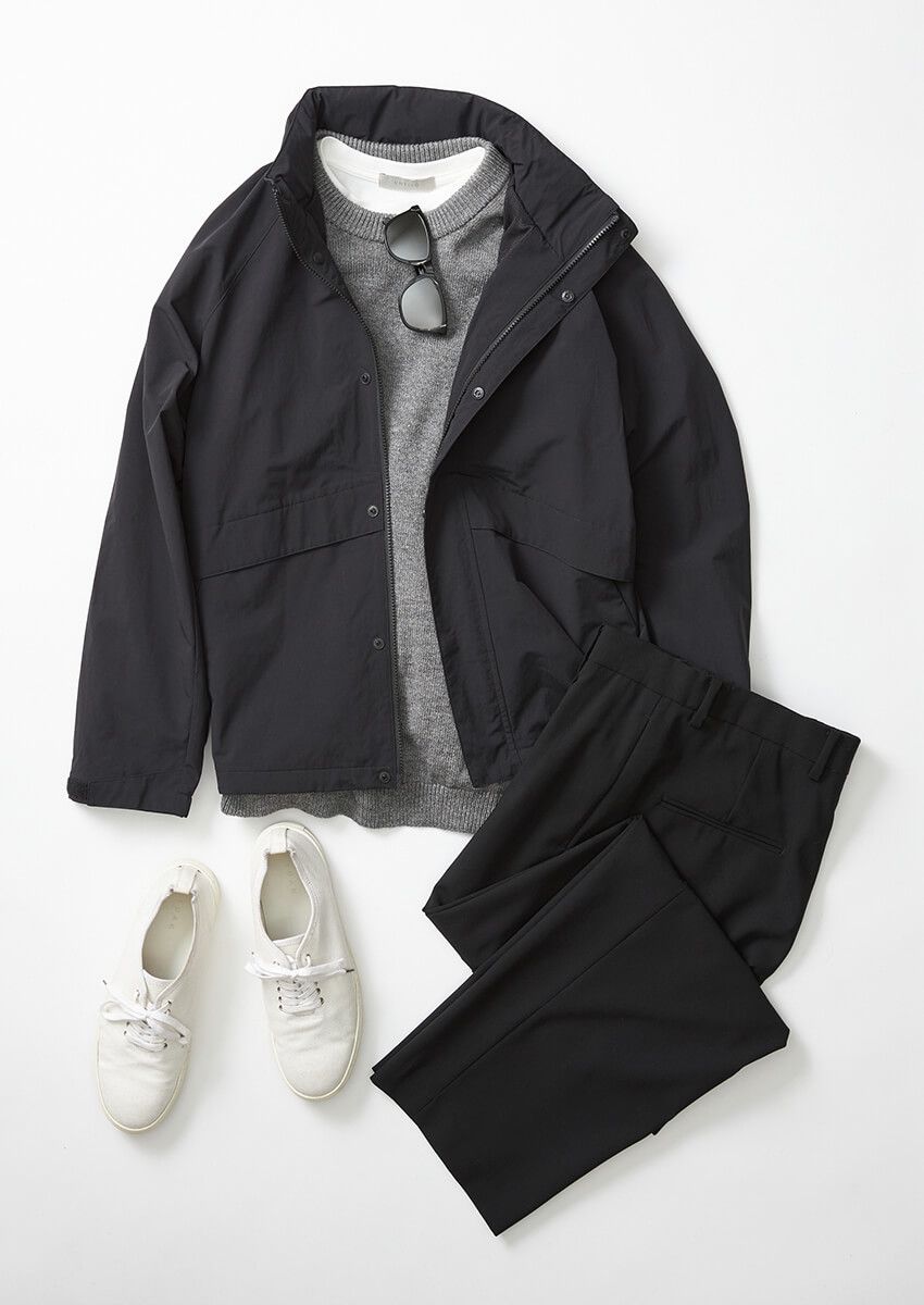 【ユニクロ、ムジラボ、モンベル】最強コスパ！即戦力な“春アウター”を使ったモノトーンコーデ3選 - 2枚目の画像