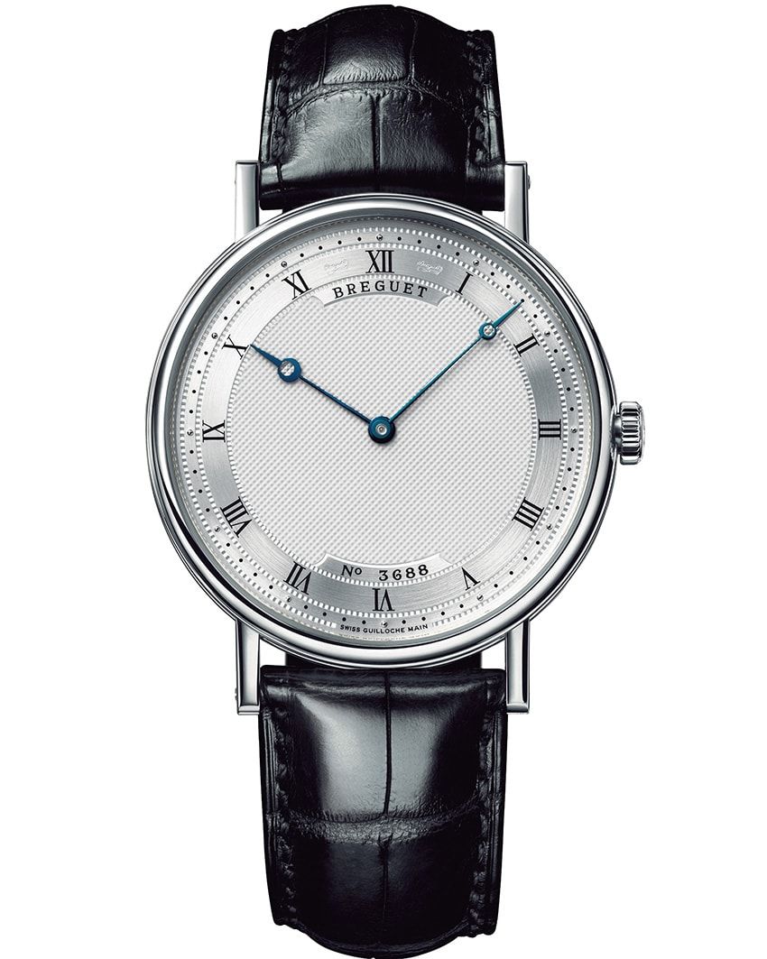 K18WGケース、38mm径、自動巻き。333万3000円／ブレゲ（ブレゲ ブティック銀座　03-6254-7211）