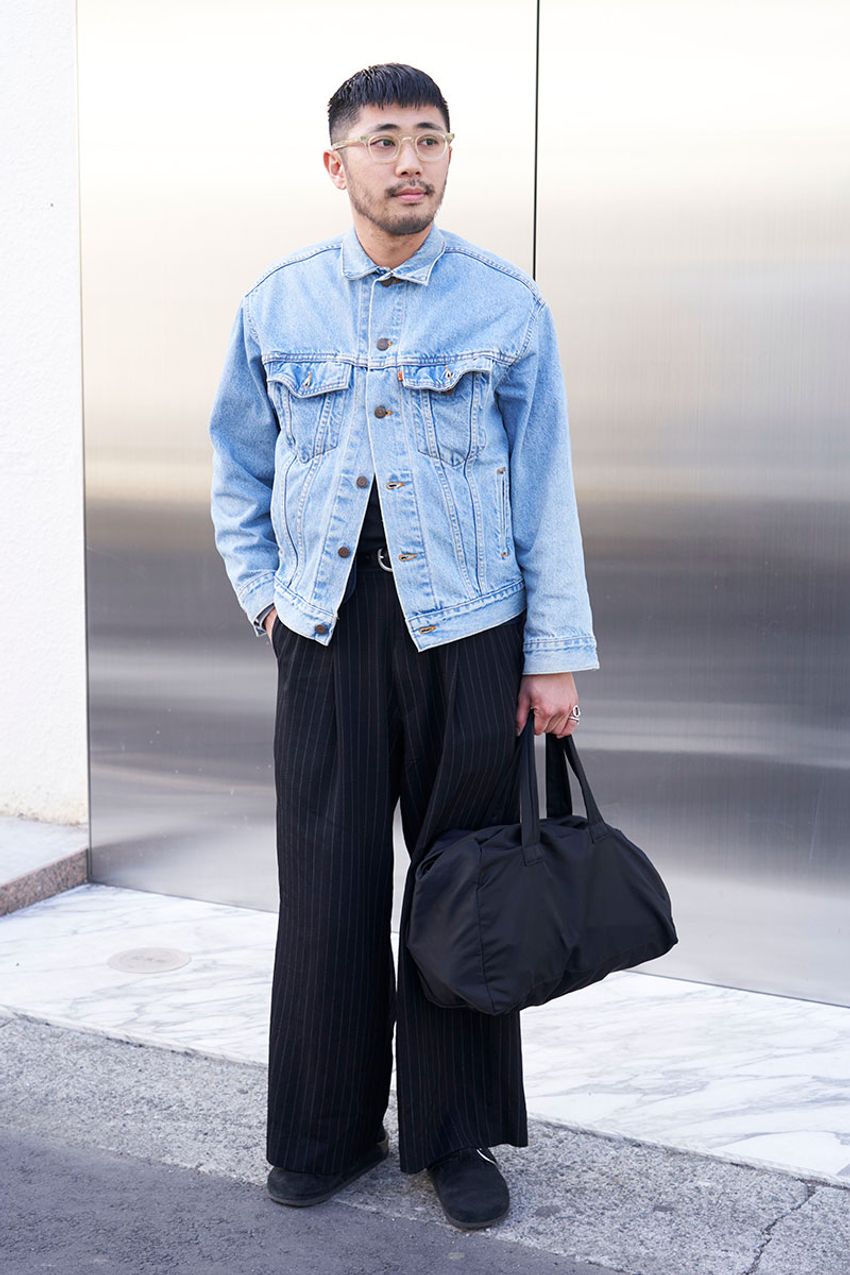 「Gジャン」をスラックス合わせで上品に。街の洒落者3SNAPから導く、春コーデの正解例 - 5枚目の画像
