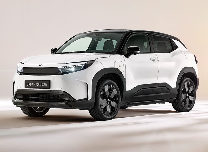 トヨタ「eビターラ」。スズキのeビターラとはフロント周りのデザインが大きくことなる。