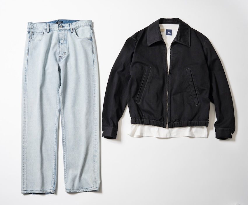 ジャケット 4万8400円／ヨーク（エンケル　03-6812-9897）カットソー 8800円／リーバイス®︎ ブルータブ™︎ （リーバイ・ストラウス ジャパン株式会社　0120-099-501）デニムパンツ 3万6300円／イレーヴ（イレーヴ　03-5785-6447）