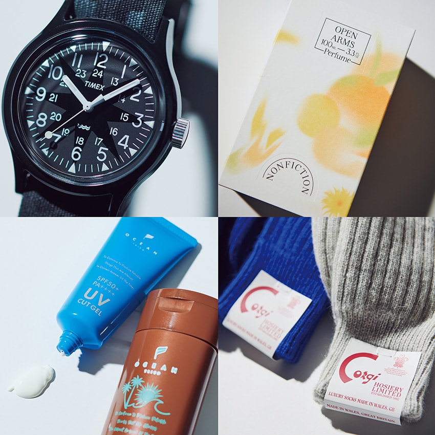 もしも海辺に店を開くなら、こんな小物を揃えたい。時計、香水etc