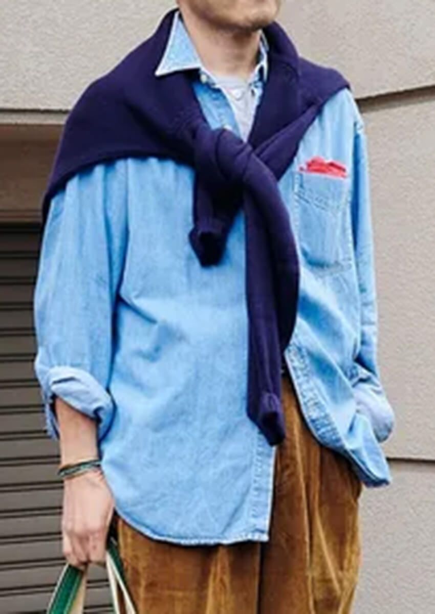 「GAP」のトップス使いが巧みな三銃士を街角で発見！愛用品はロンT、スウェット、シャツ - 1枚目の画像