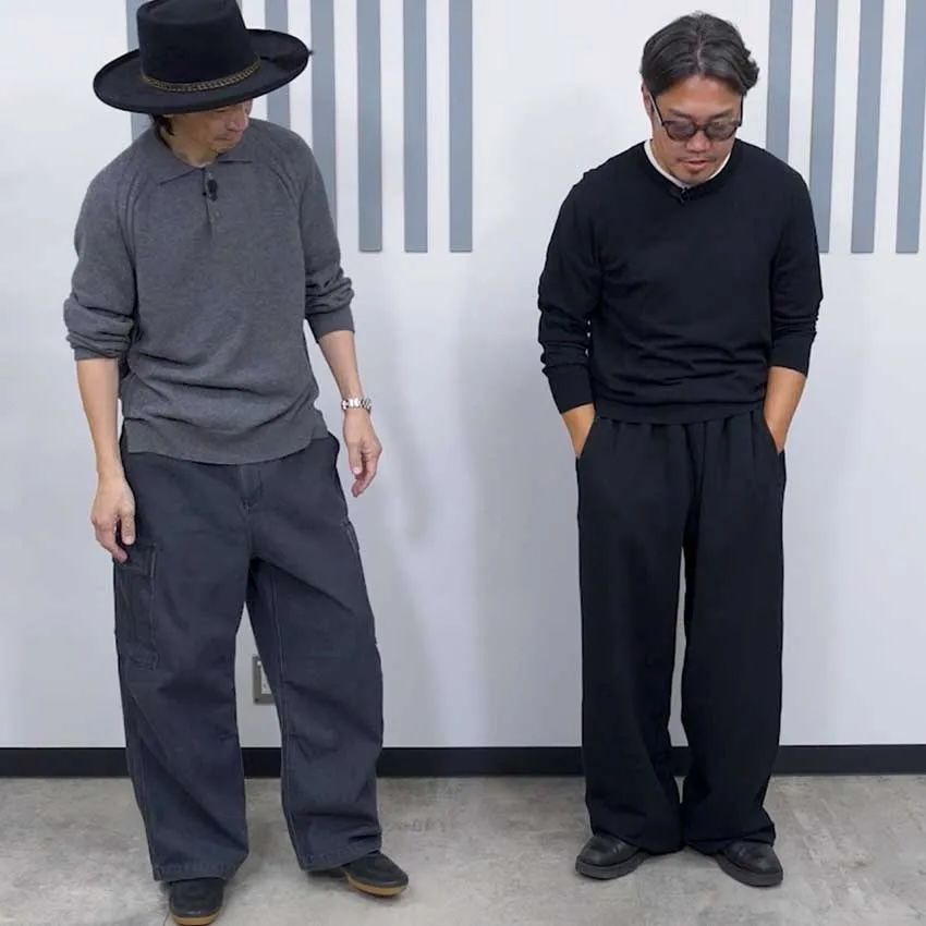 ハラ（178cm、60kg）は「ワークマン」のMサイズ、キクチさん（171cm、70kg）は「GAP」のLサイズを着用