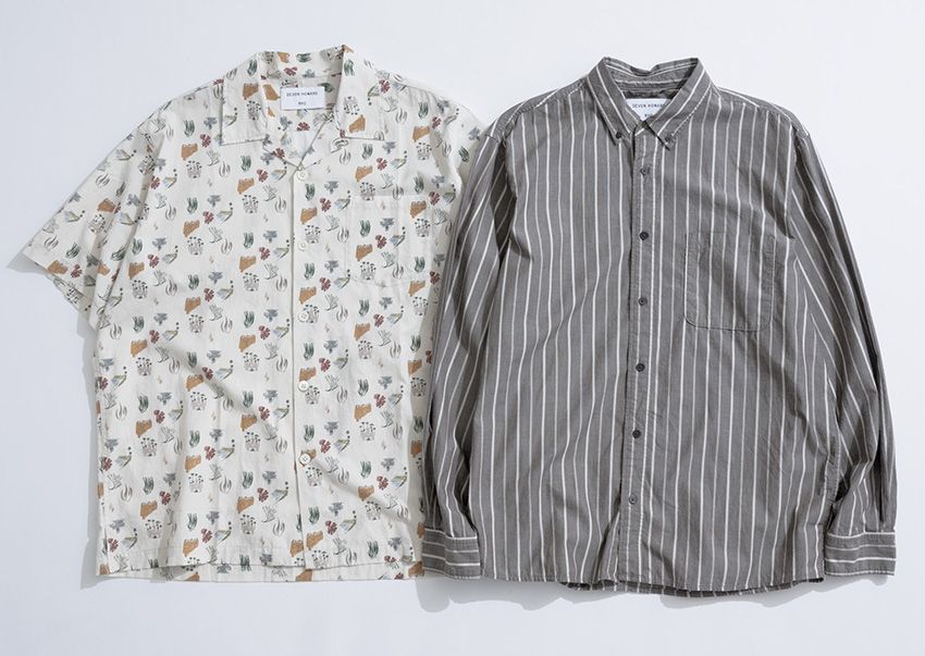 シャツ（左）3万4100円、シャツ（右）3万1900円