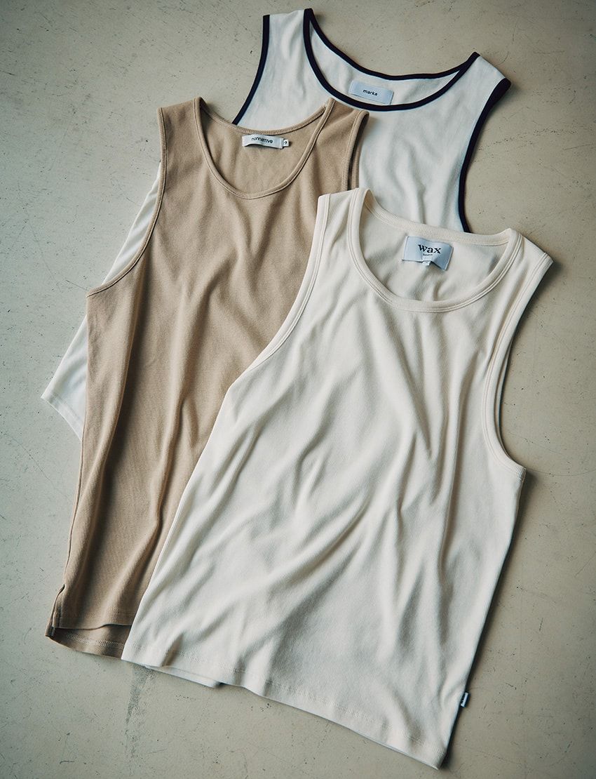 手前から7480円／ワックスロンドン（グリニッジ ショールーム　03-5774-1662）、1万2980円／ノンネイティブ（ザ ノンネイティブ ショップ　03-5990-4720）、1万1000円／マーカ（パーキング　03-6412-8217）　　