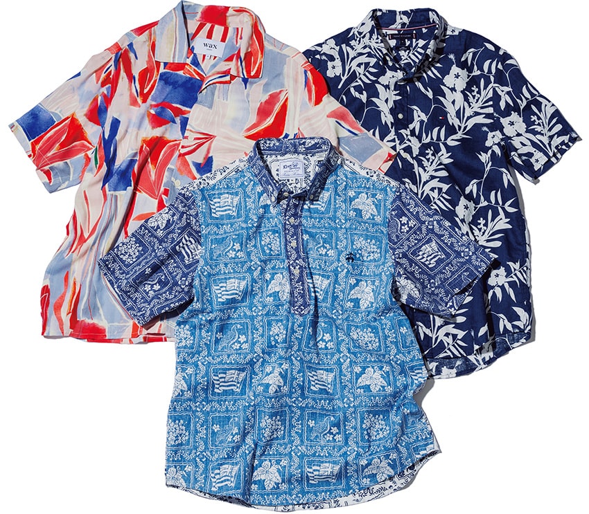 90年代のアーカイブショーツやアロハシャツetc.気分を盛り上げる夏服