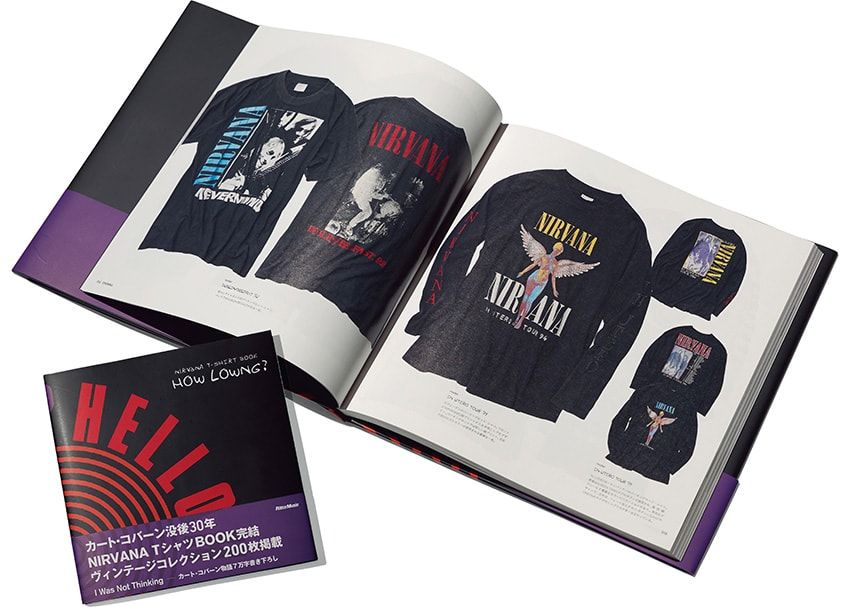 2024年に発売した第2弾のニルヴァーナTシャツ本『HOW LOWNG?』。ヴィンテージ200枚以上を掲載。