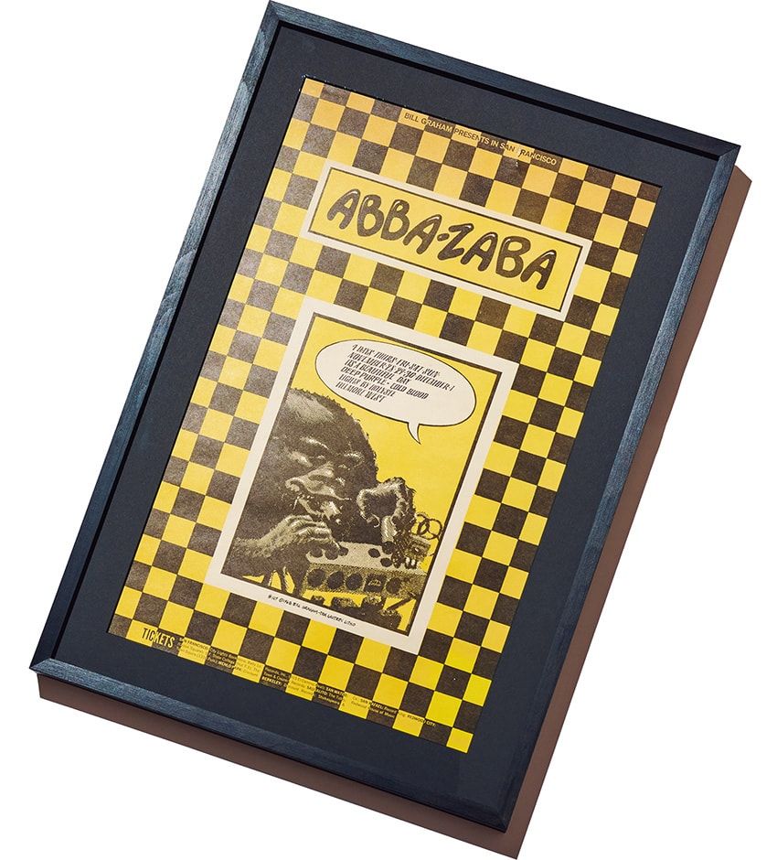 ライヴハウス「フィルモア」のポスター。サイケデリックなロックアートで知られる巨匠スタンリー・マウス＆アルトン・ケリーによるもの。なんと1stプリント。