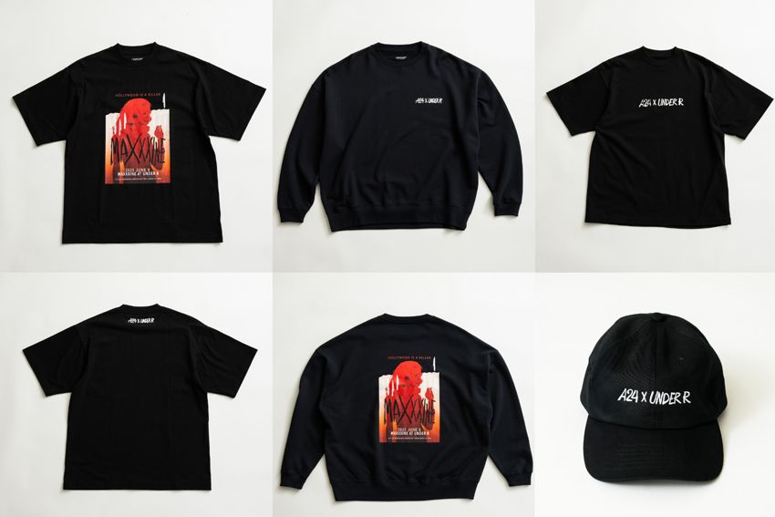 「Todd Francis Tee」9900円、「Todd Francis Sweat」17600円、「A24×UNDER R Tee by Todd Francis」9900円、「A24×UNDER R Cap by Todd Francis」8800円／アンダーアール　0120-008-752