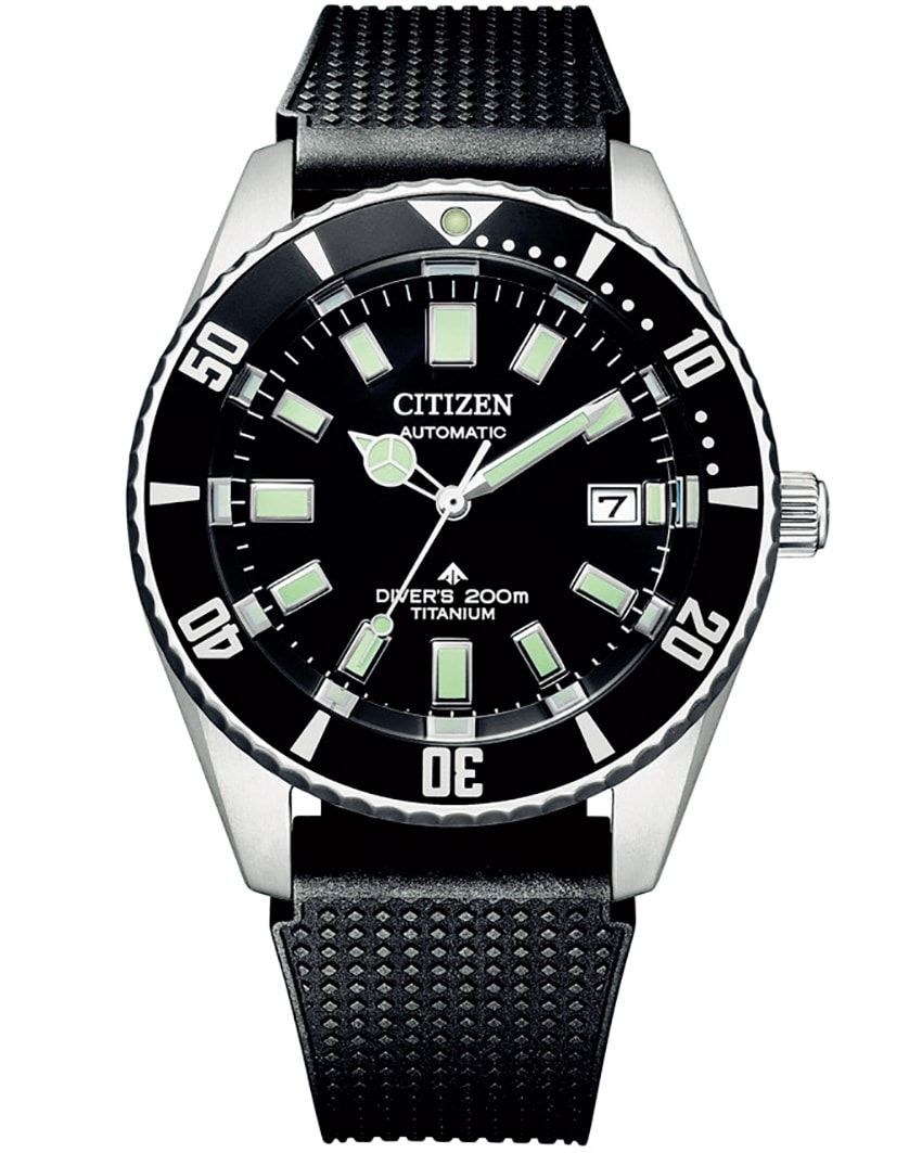 「NB6021-17E」我々好みのヴィンテージな見た目だが、中身は最新。堅牢かつ軽量なケースを採用し、ムーブメントの耐磁性能を強化した「2種耐磁」を装備する。200m潜水用防水。スーパーチタニウムケース、41mm径、自動巻き。11万5500円／シチズン 0120-78-4807