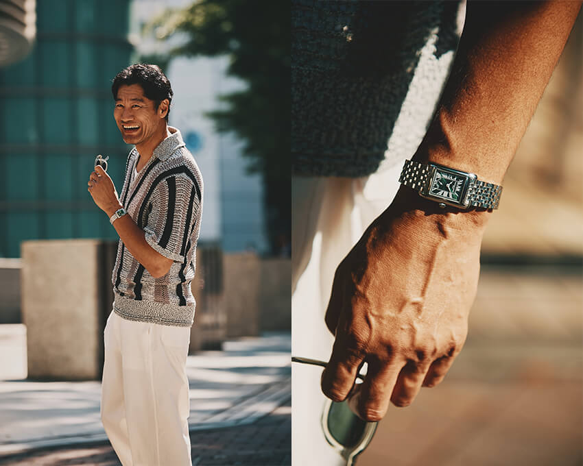 この夏、フレデリック・コンスタントの小ぶりな角型ブレスウォッチを