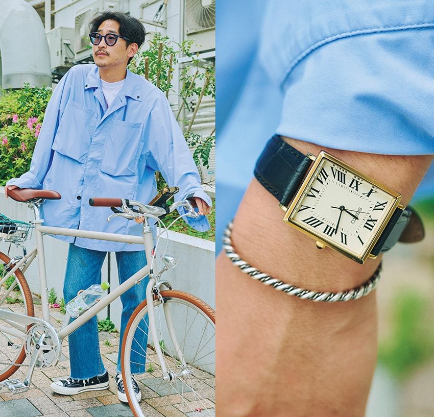 街角のデニム好きは“スクエア時計”を愛用していた！武骨さと上品さをセンス良き塩梅で - 1枚目の画像