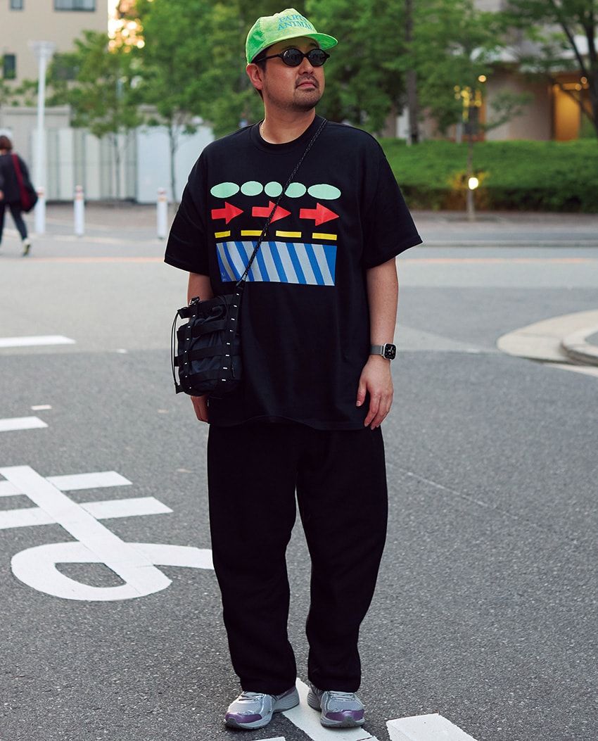 キャップ＝古着　Tシャツ＝バター セッションズ　パンツ＝ウィムジー