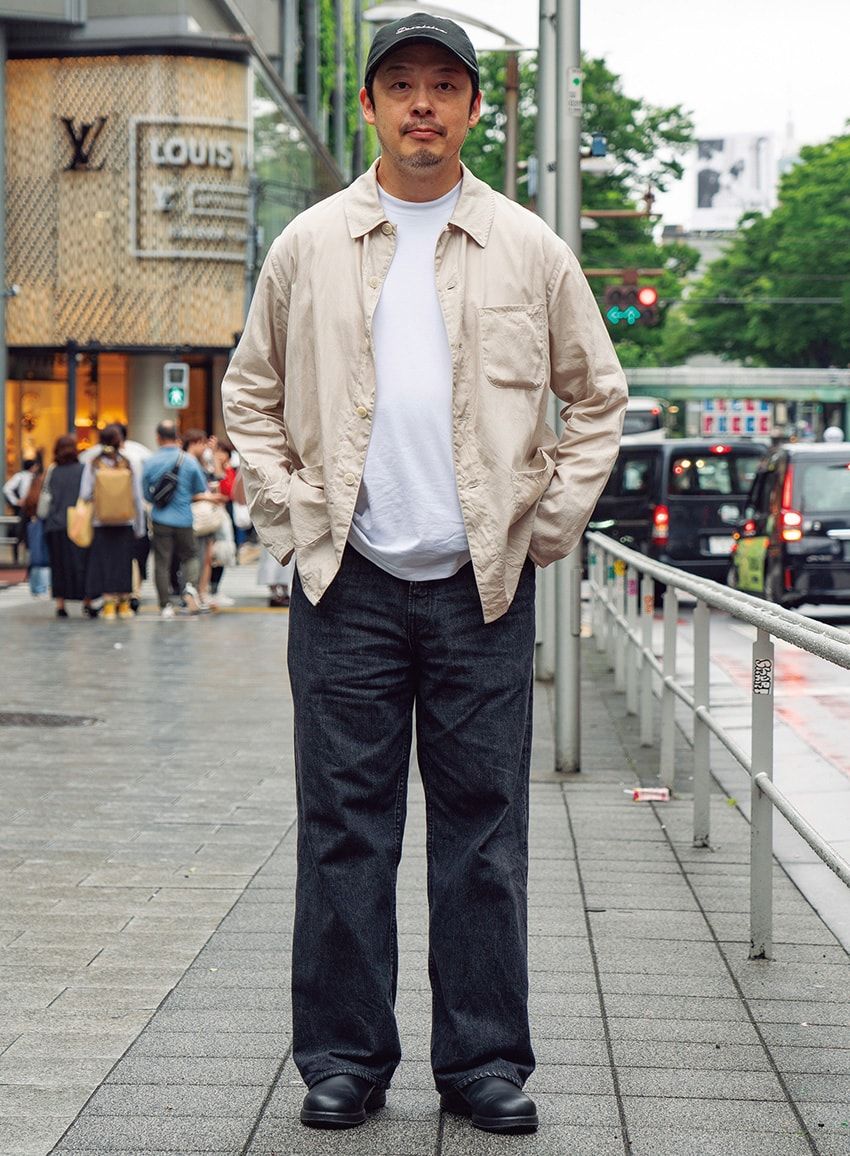 ブーツ＝ブランドストーン　シャツ＝キャプテン サンシャイン　Tシャツ＝エンノイ　デニム＝OVY