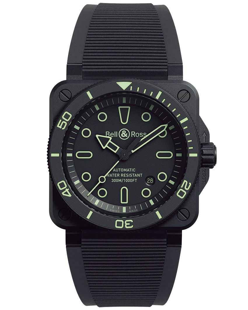 世界限定500本。セラミックケース、縦42×横42mm、自動巻き。82万5000円／ベル＆ロス（ベル＆ロス 銀座ブティック　03-6264-3989）