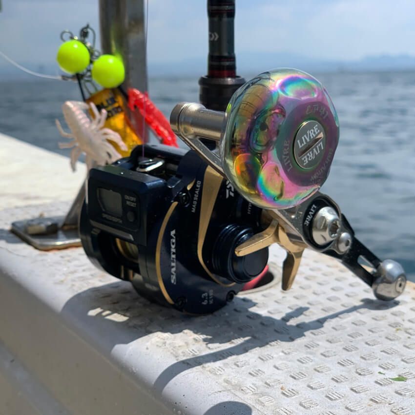 タコ釣りに使うリール。
