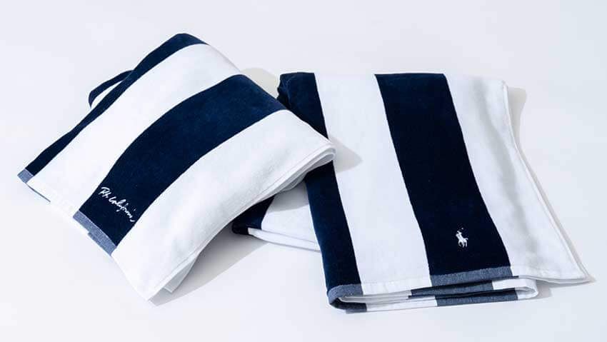 「ビーチタオル」W 90cm x L 170cm 13200円／ポロ ラルフローレン フォー ロンハーマン（ロンハーマン　0120-008-752）