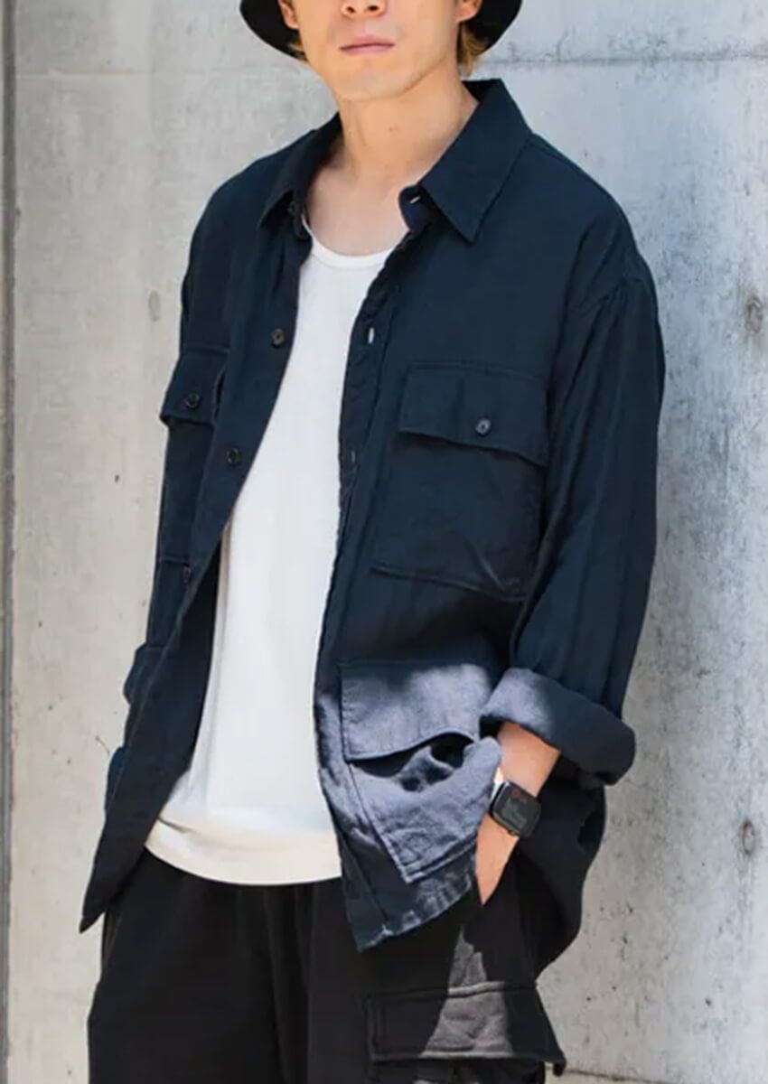 ミリタリーシャツを夏のジャケットに！特徴的な“4つポケ”をコーデのアクセントにした3名 - 1枚目の画像