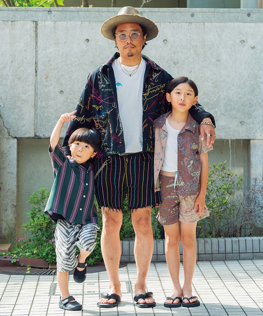 ジャケット＝ボーディ　Tシャツ、ハット＝ニック フーケ　ショーツ＝ジ エルダー ステイツマン