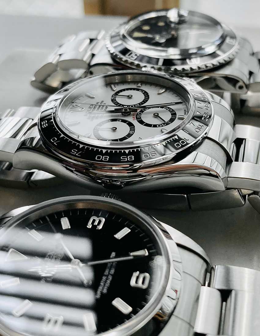 機能美に惚れ込んだというロレックス。ご自身で撮影したこの写真からも時計愛が滲み出る。