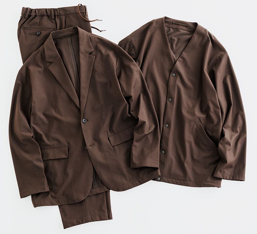 カーディガン1万3970円、ジャケット1万7930円、パンツ9900円/すべてグリーンレーベル リラクシング