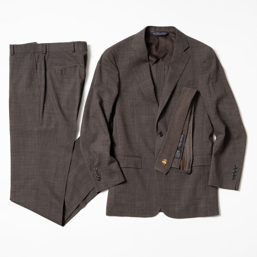 「ブルックスブラザーズ」のスーツ（共に原 私物）