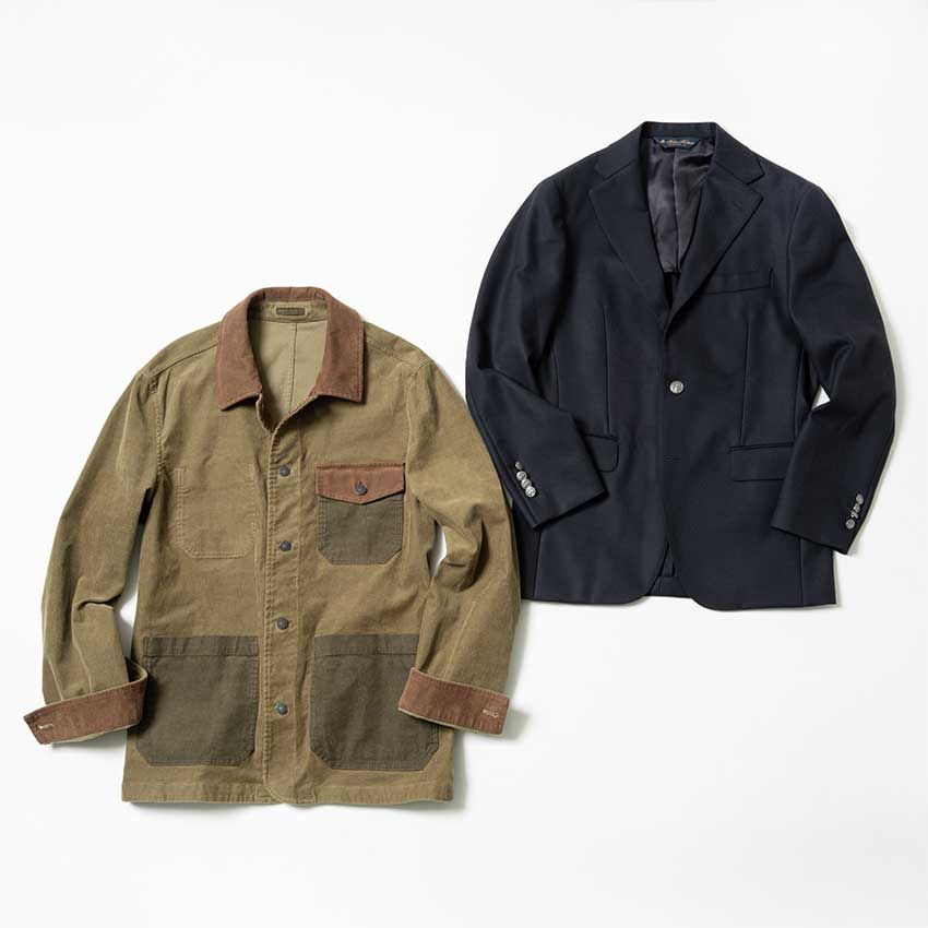 カジュアルオーバーコート4万2900円、ブレザー9万2400円／ブルックス ブラザーズ（ブルックス ブラザーズ ジャパン　0120-02-1818）