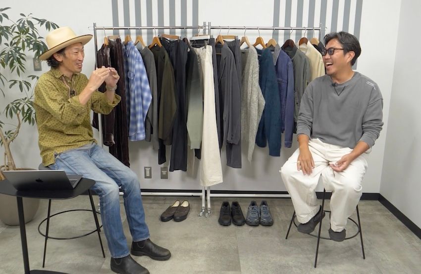 ［左］原 亮太●OCEANS統括編集長。’79年生まれ。落語好きな愛知県出身者。シャツ／RTH、デニム／スタンダード カリフォルニア、ブーツ／ブランドストーン［右］菊池陽之介●’79年生まれ。スタイリスト熊谷隆志氏に師事し、2004年に独立した敏腕。スウェット／アイニージューベイビー、デニム／スタジオニコルソン、シューズ／ヴァンズのバイナルアーカイブ