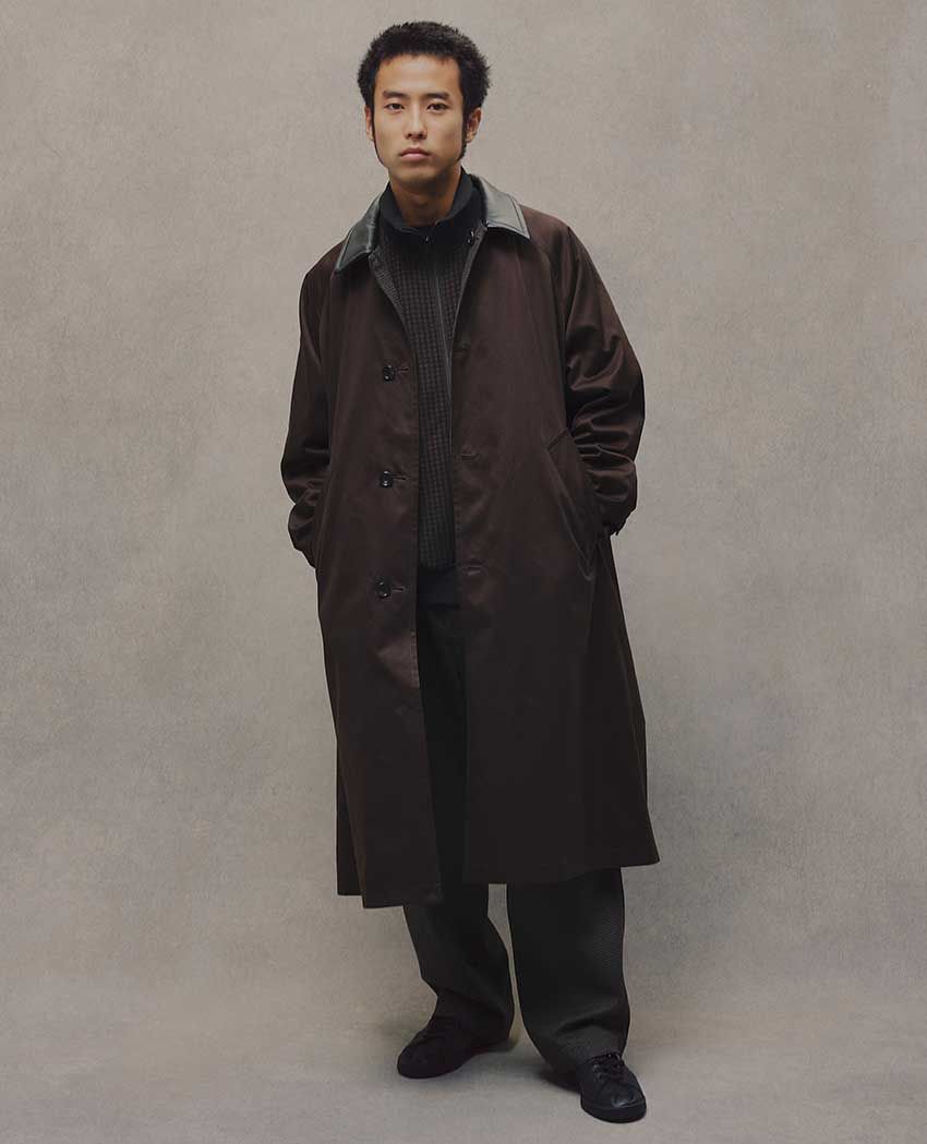 「COTTON TWILL x WOOL HOUND'S TOOTH REVERSIBLE COAT」8万8000円／メンズ ビギ　00-0000-0000