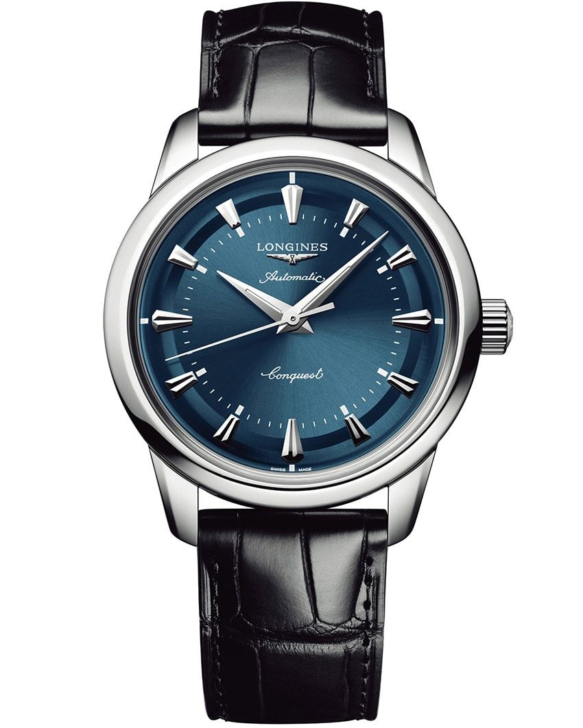 「コンクエスト ヘリテージ」SSケース、38mm径、自動巻き。46万5300円／ロンジン　03-6254-7350