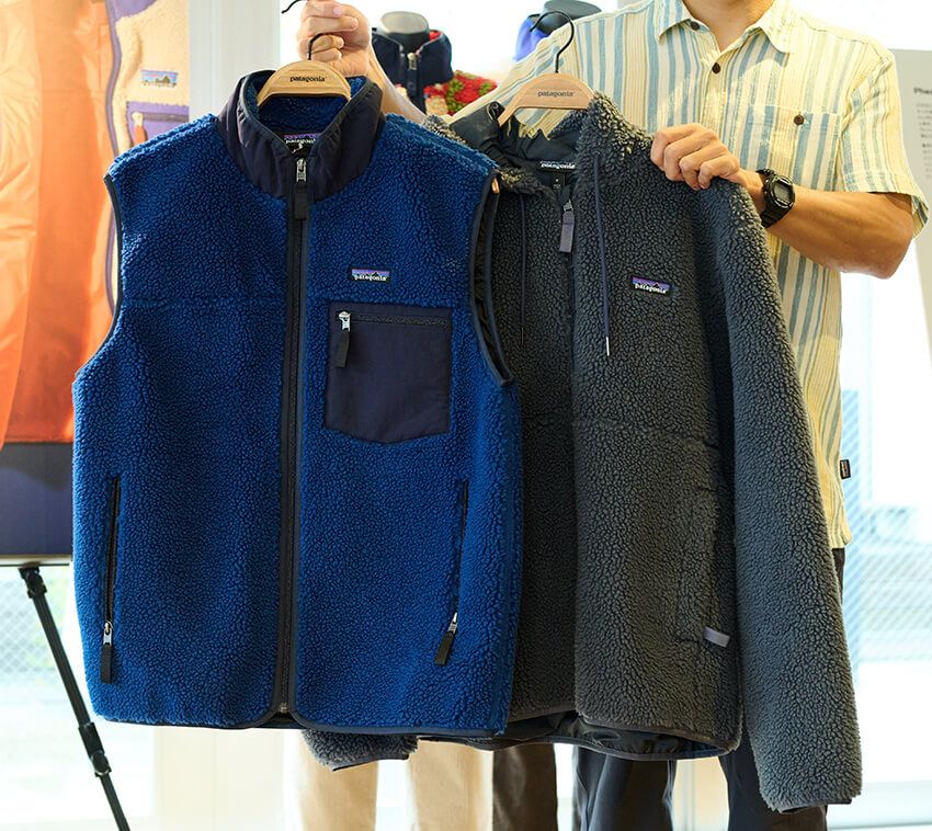 ベストやフードタイプのジャケットも登場する。［右］「クラシック レトロX ベスト メンズ」2万7500円、［左］「メンズ レトロX フーディージャケット メンズ」3万4100円／パタゴニア（パタゴニア日本支社 カスタマーサービス　0800-8887-447）