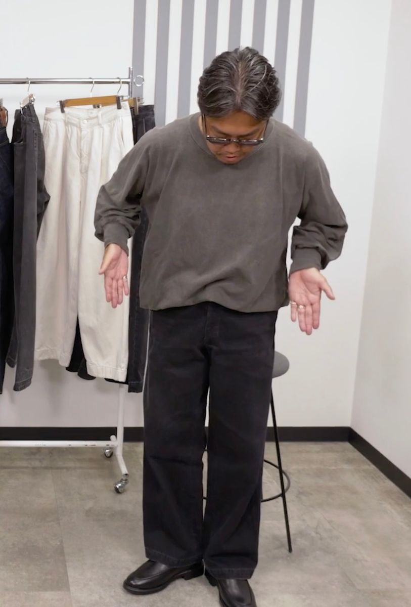 キクチさん（171cm、70kg）は「MM6」の46サイズを着用