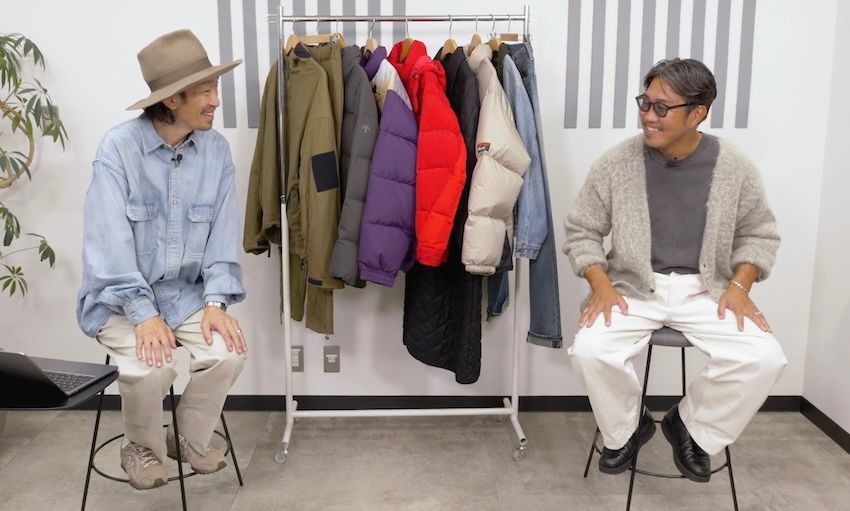 ［左］原 亮太●OCEANS統括編集長。’79年生まれ。落語好きな愛知県出身者。シャツ／OOO、パンツ／OOO、スニーカー／NB［右］菊池陽之介●’79年生まれ。スタイリスト熊谷隆志氏に師事し、2004年に独立した敏腕。カーディガン／OOO、Tシャツ／OOO、パンツ／スタジオニコルソン、シューズ／OOO