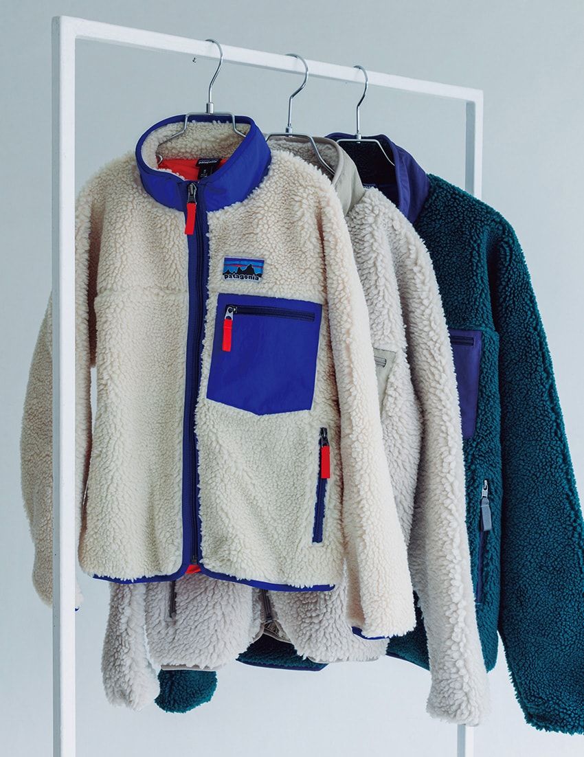 手前●キッズ2万4200円、中●ウィメンズ3万7400円、 奥●メンズ3万7400円／すべてパタゴニア（パタゴニア日本支社　0800-8887-447）