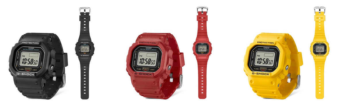   ［左から］「DWN-5600-1」、「DWN-5600-4」、「DWN-5600-9」各14300円／　Gショック（カシオ計算機 お客様相談室　0120-088925）