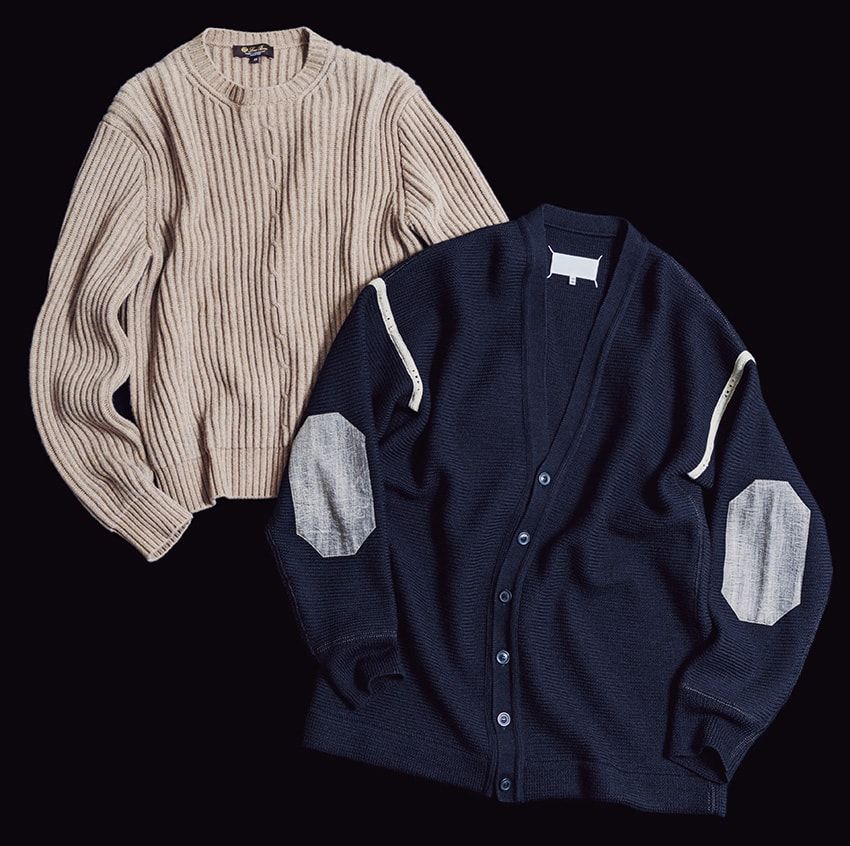 左から50万3800円/ロロ・ピアーナ(ロロ・ピアーナ ジャパン 03-5579-5182)、34万8700円/メゾン マルジェラ(マルジェラ ジャパン 0120-934-779)