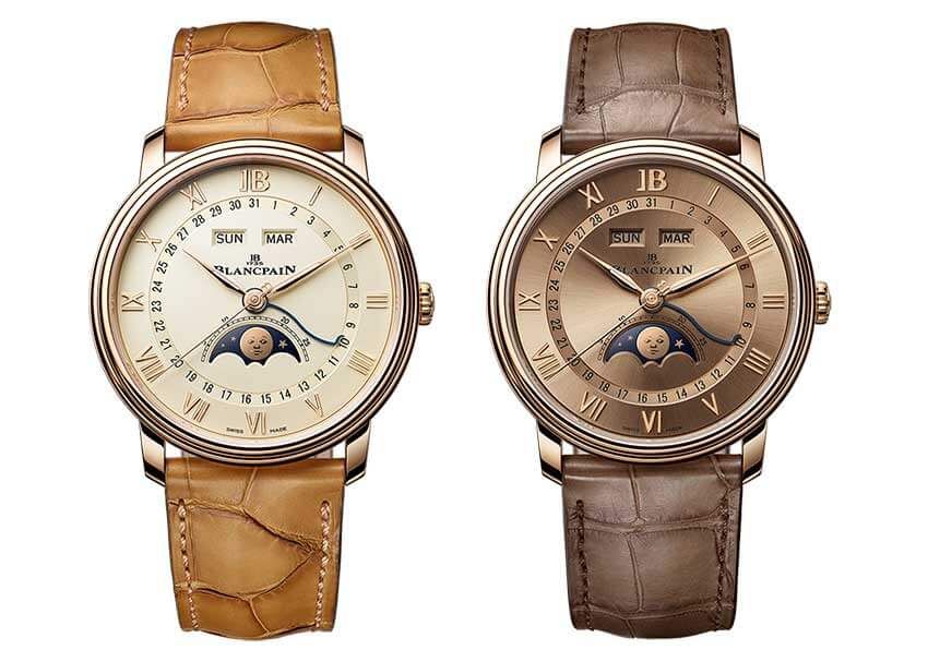 「ヴィルレ コンプリートカレンダー」K18レッドゴールドケース、40㎜径、自動巻き。各452万1000円／ブランパン ブティック 銀座　03-6254-7233