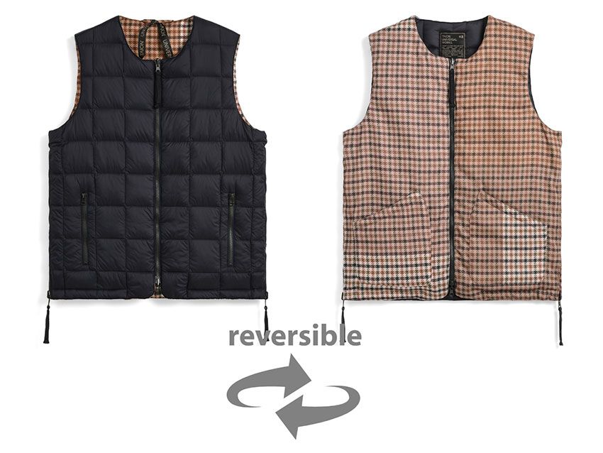 「リバーシブル ダウンベスト」1万9800円／ユニバーサルワークス×タイオン