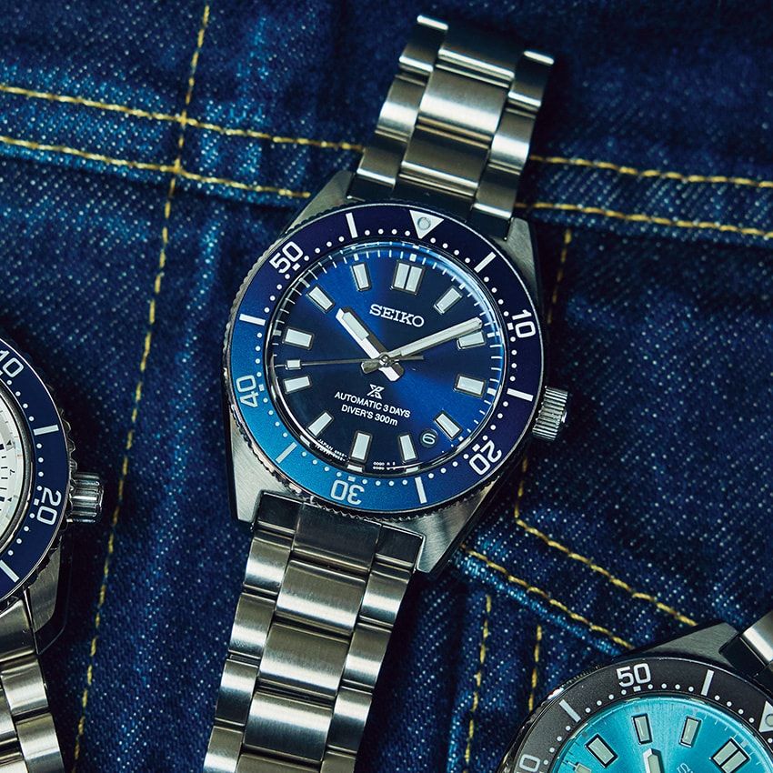 「セイコー プロスペックス ダイバーズ 1965 ヘリテージ SBDC195」「1965 ダイバー」を現代の時計として復活させた人気作のレギュラーモデル。300m空気潜水用防水に進化し、ケース＆ブレスも現代的にアップデート。SSケース、40㎜径、自動巻き。17万6000円／セイコー プロスペックス（セイコーウオッチ　0120-061-012）