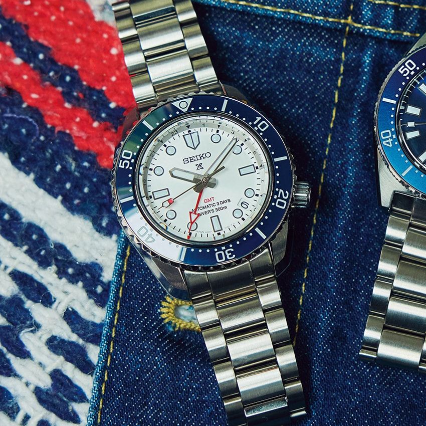 「セイコー プロスペックス ダイバーズ 1968 ヘリテージ GMT SBEJ029」「1968 ダイバー」をルーツとし、300m空気潜水用防水やGMT、最大72時間のパワーリザーブを装備。ブルーセラミックスベゼルが艶やか。SSケース、42㎜径、自動巻き。24万7500円／セイコー プロスペックス（セイコーウオッチ　0120-061-012）