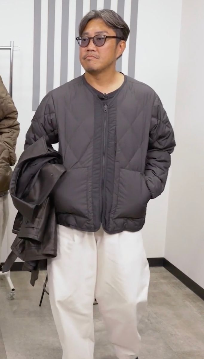 キクチさん（171cm、70kg）は「ザ・ノース・フェイス パープルレーベル」のMサイズを着用