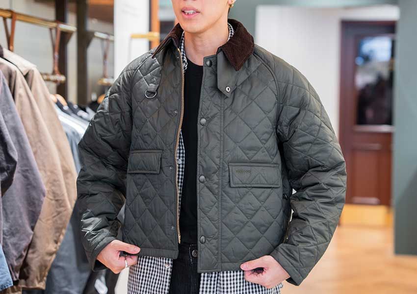「スペイ キルティングジャケット」36サイズを着用（172cm）