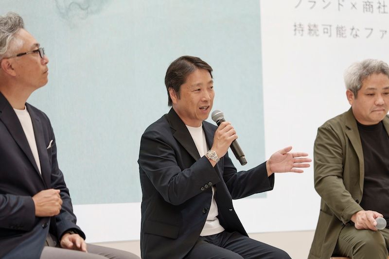 素材の種類とその割合を示す「組成タグ」について、瀧定名古屋の河内明彦は「今後はポリ乳酸が何パーセント含まれているかという表記が増えてくるだろう」と語った。